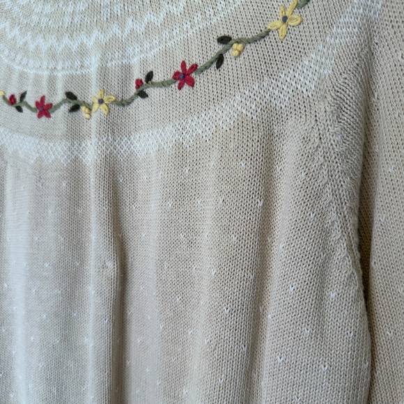 Northern Reflections VTG Floral Crochet Knit Ornate Brass Buttons Cardi Sweater - Picture 8 of 15